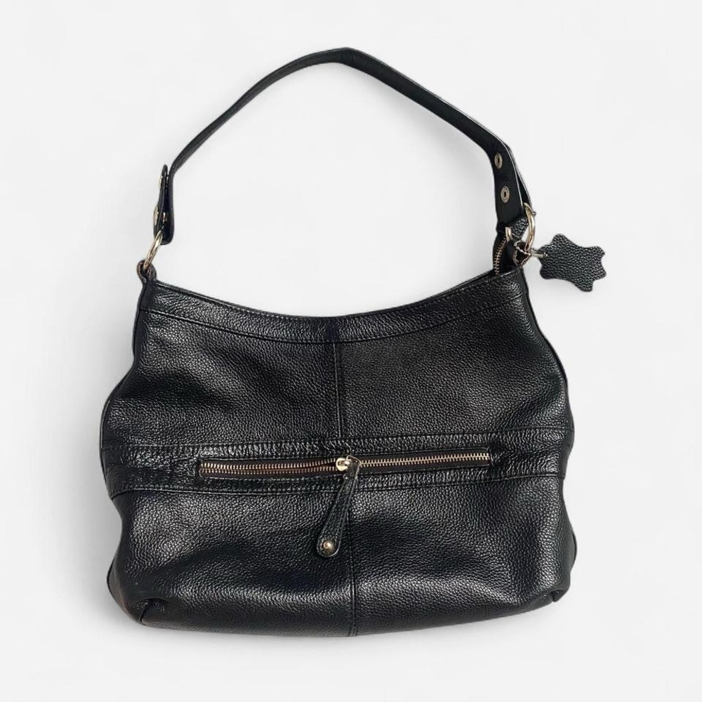 Vintage Black Leather Shoulder Bag